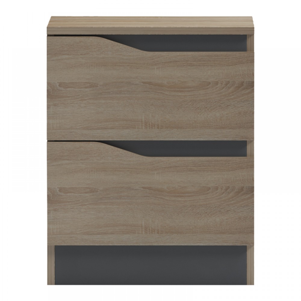 Κομοδίνο "VERENA" σε sonoma/ανθρακί χρώμα 40x40x50