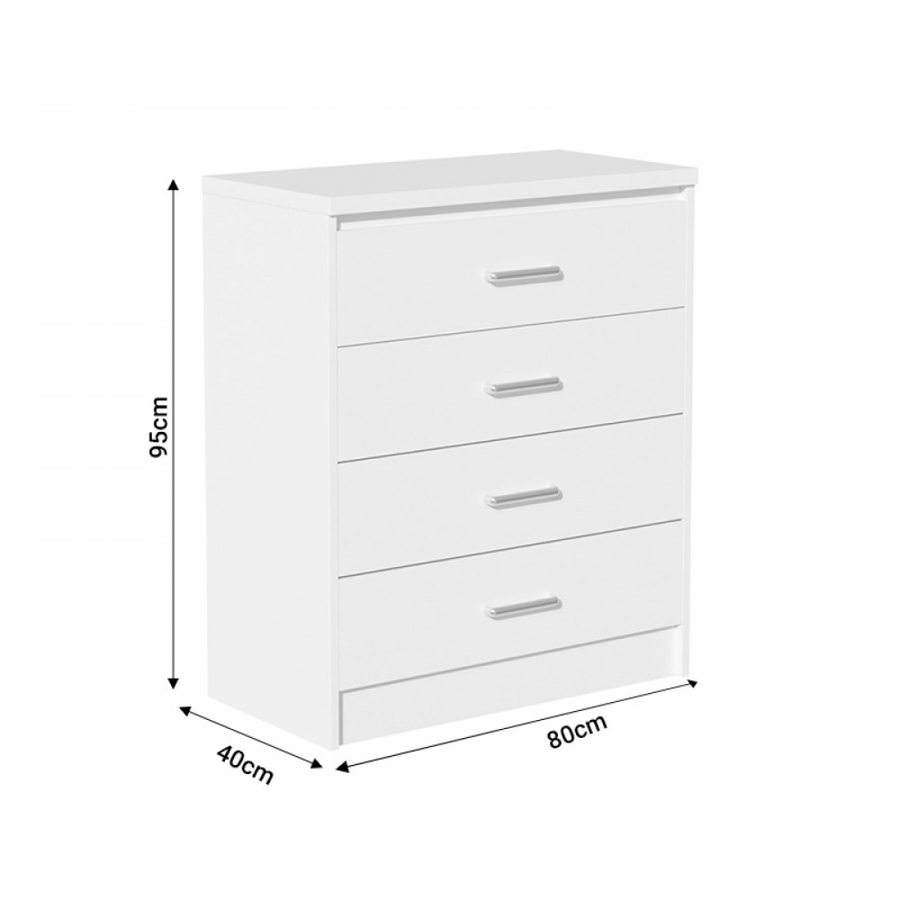 Σετ Κρεβατοκάμαρας  4τμχ "OLYMPUS" σε λευκό χρώμα 140x200