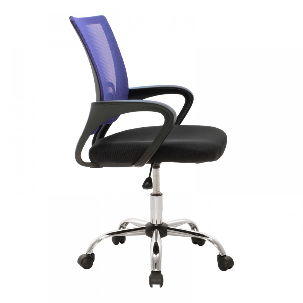 Καρέκλα γραφείου "BERTO II" από ύφασμα σε μπλε χρώμα 60x48x85-95