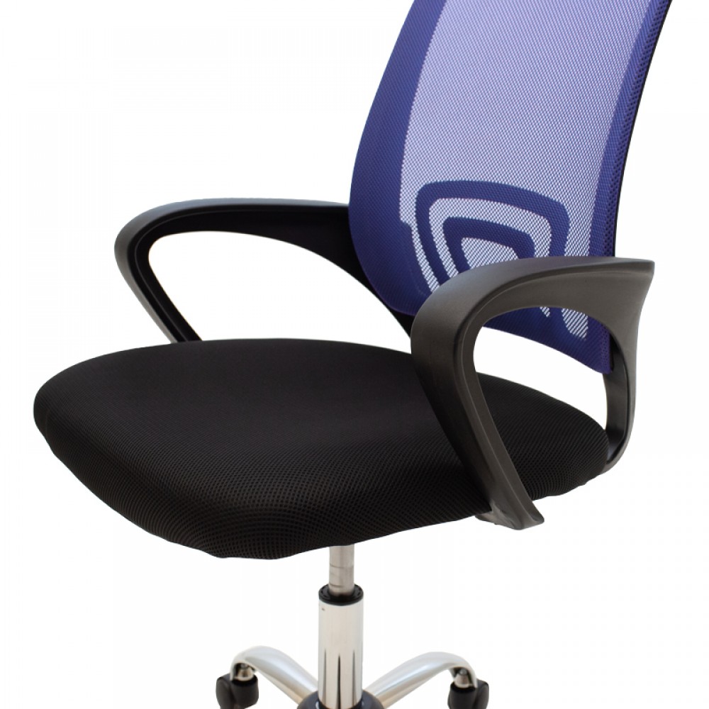 Καρέκλα γραφείου "BERTO II" από ύφασμα σε μπλε χρώμα 60x48x85-95