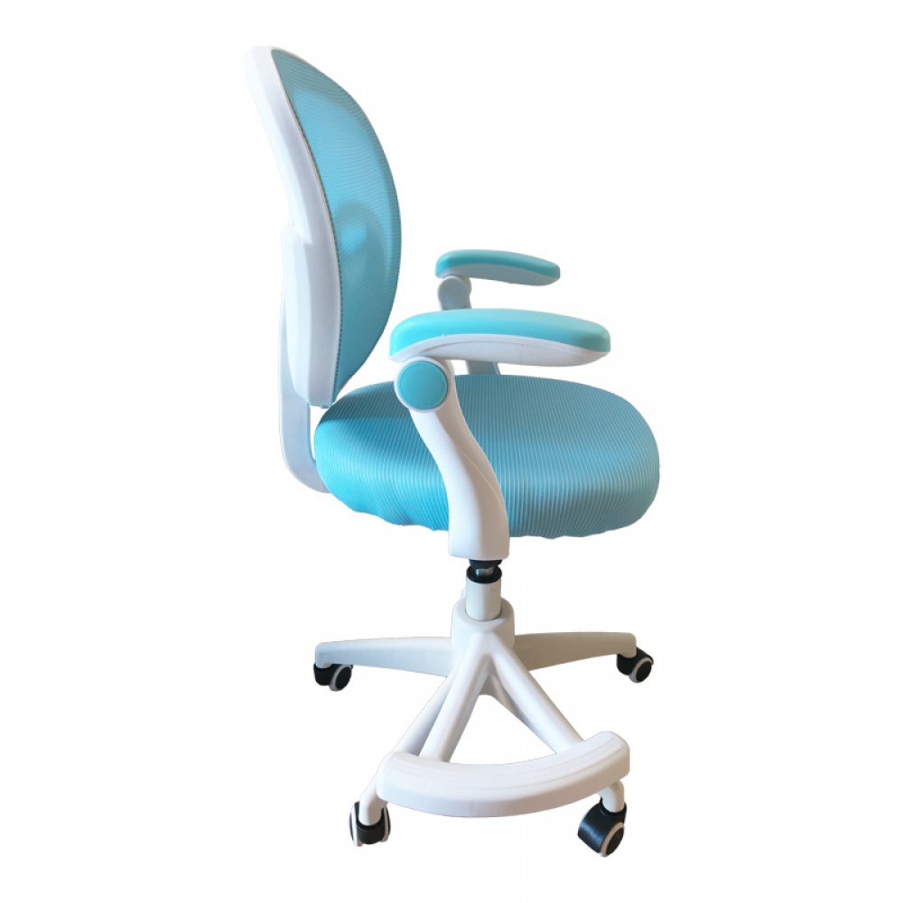 Καρέκλα γραφείου 'BERNU" από ύφασμα σε σιελ χρώμα 58x53x80-90