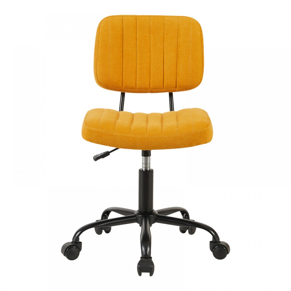 Καρέκλα γραφείου "WARRA" από ύφασμα σε κίτρινο χρώμα 50x52x76-86