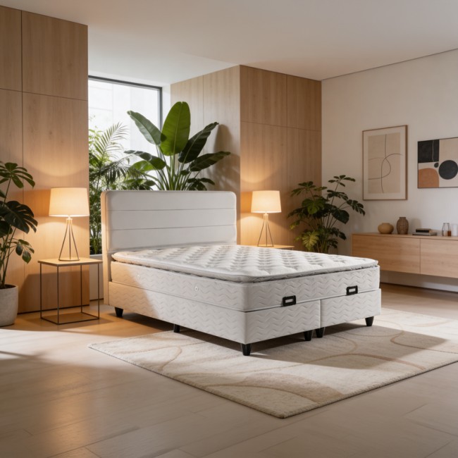 Κρεβάτι διπλό "LINTEDA" με αποθηκευτικό χώρο από βελούδο σε γκρι χρώμα 160x200