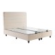 Κρεβάτι διπλό "LINTEDA" με αποθηκευτικό χώρο από βελούδο σε κρεμ χρώμα 160x200