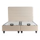 Κρεβάτι διπλό "LINTEDA" με αποθηκευτικό χώρο από βελούδο σε κρεμ χρώμα 160x200