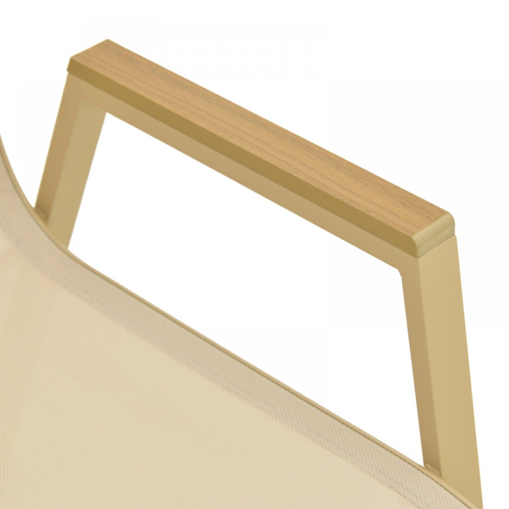 Πολυθρόνα εξωτερικού χώρου "AZELIE" από αλουμίνιο σε μπεζ χρώμα 56x75x88