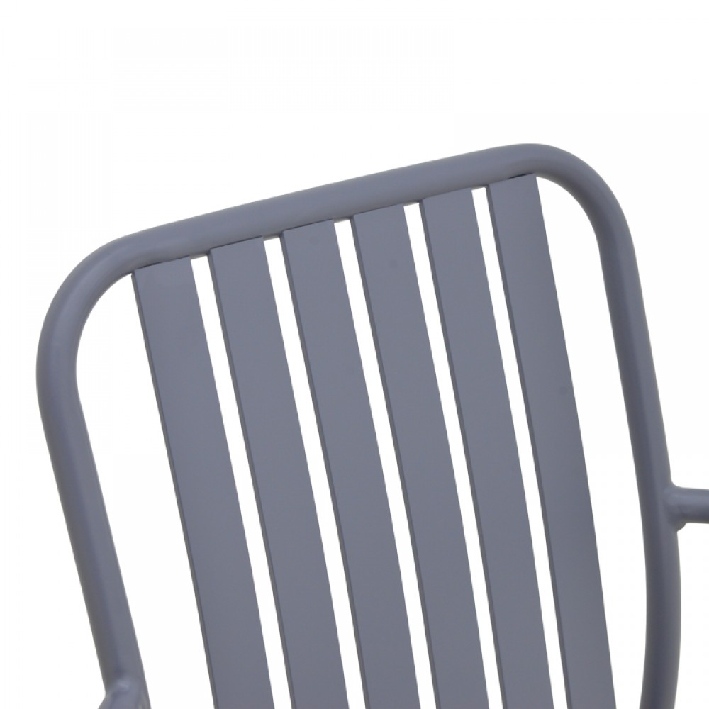 Πολυθρόνα εξωτερικού χώρου "VISTA" από αλουμίνιο σε ανθρακί χρώμα 62x60x84