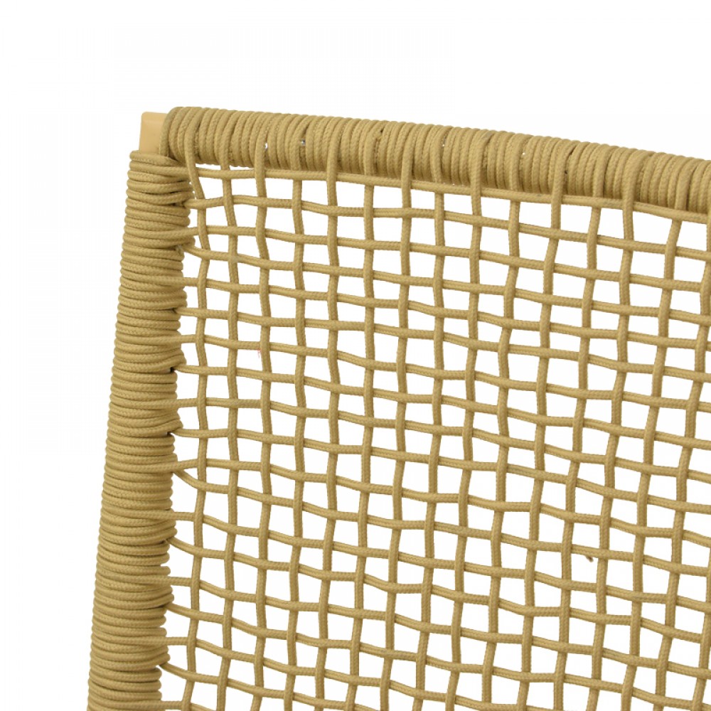 Πολυθρόνα εξωτερικού χώρου "WEAVE" από αλουμίνιο/σχοινί σε μπεζ χρώμα 57x63x86