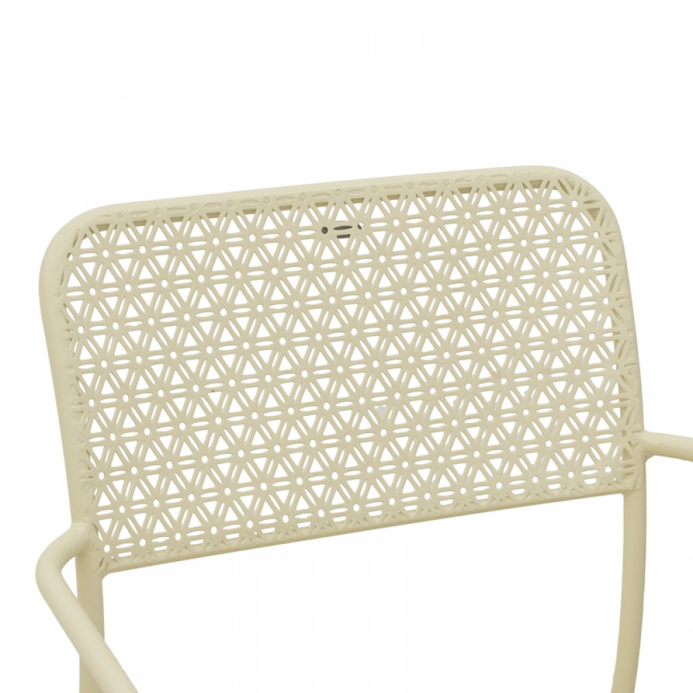 Πολυθρόνα εξωτερικού χώρου "FEDERAL" από μέταλλο σε κρεμ χρώμα 57x58x81.5