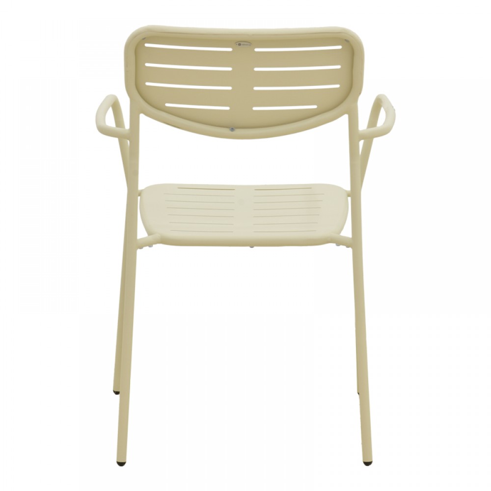 Πολυθρόνα εξωτερικού χώρου "DERABY"από μέταλλο σε κρεμ χρώμα 56x45.5x83