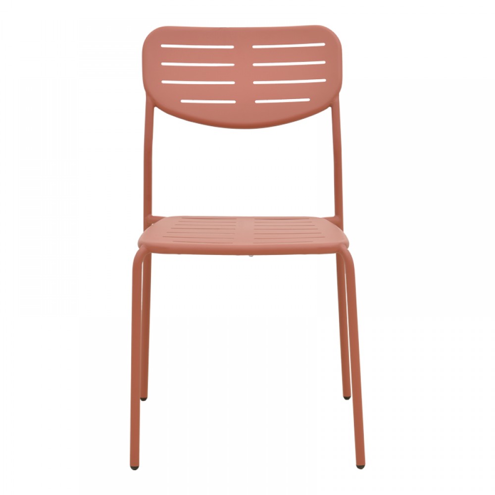 Πολυθρόνα εξωτερικού χώρου "DERABY"από μέταλλο σε terracotta χρώμα 52,5x45.5x83