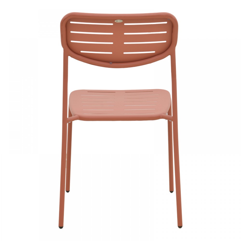 Πολυθρόνα εξωτερικού χώρου "DERABY"από μέταλλο σε terracotta χρώμα 52,5x45.5x83