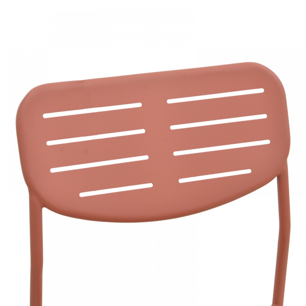 Πολυθρόνα εξωτερικού χώρου "DERABY"από μέταλλο σε terracotta χρώμα 52,5x45.5x83