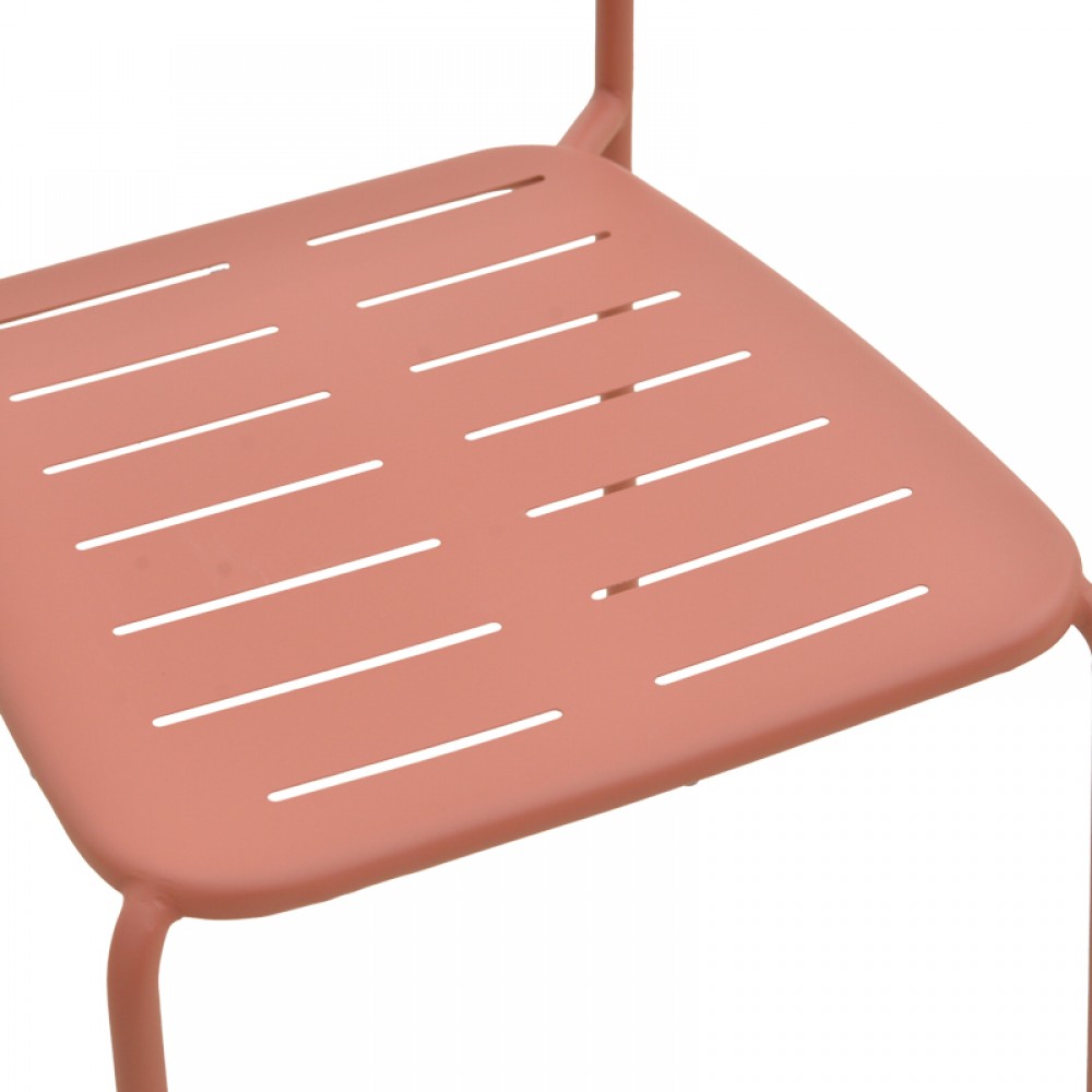 Πολυθρόνα εξωτερικού χώρου "DERABY"από μέταλλο σε terracotta χρώμα 52,5x45.5x83