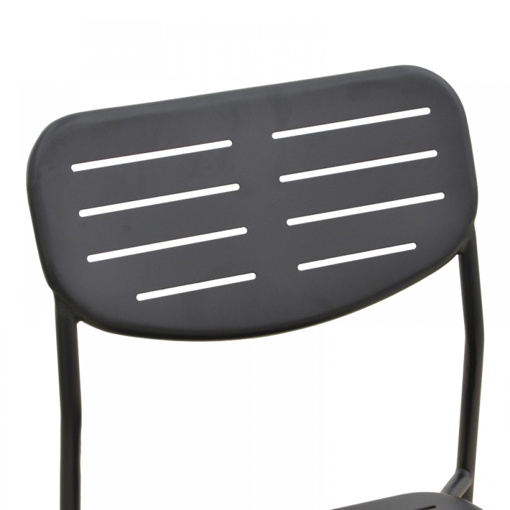 Πολυθρόνα εξωτερικού χώρου "DERABY"από μέταλλο σε μαύρο χρώμα 52.5x45.5x83