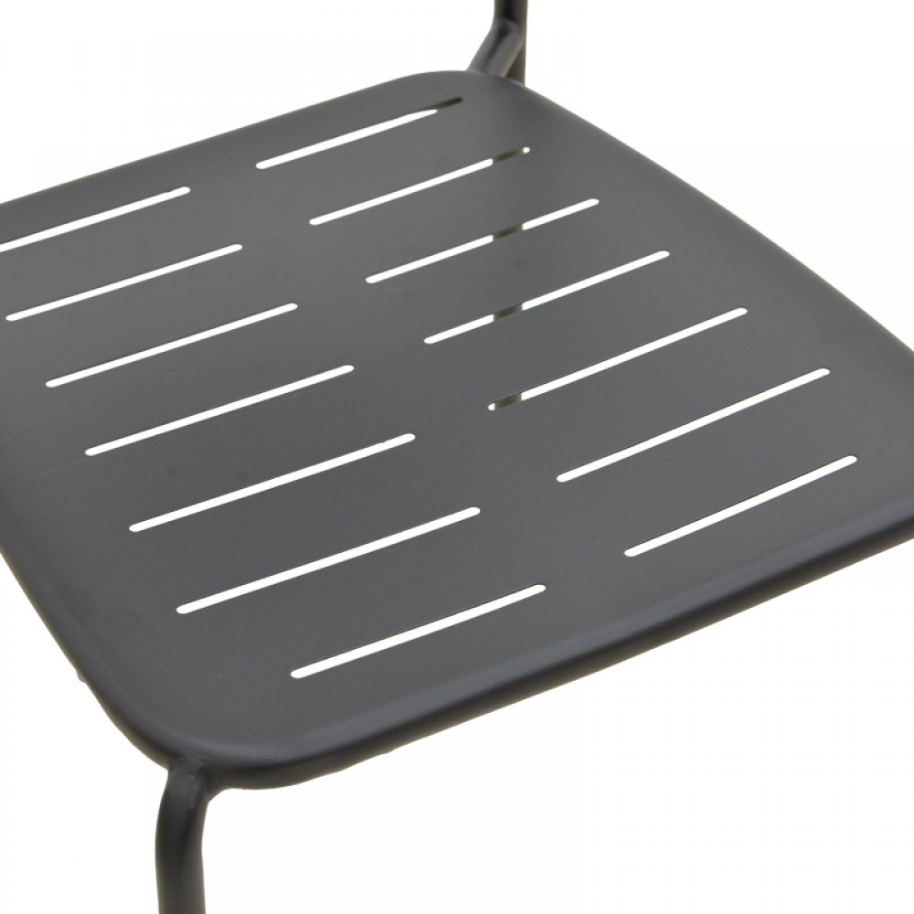 Πολυθρόνα εξωτερικού χώρου "DERABY"από μέταλλο σε μαύρο χρώμα 52.5x45.5x83