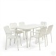 Τραπεζαρία 7τεμ "HEVEN VISTA" από αλουμίνιο σε λευκό χρώμα 150x80x72