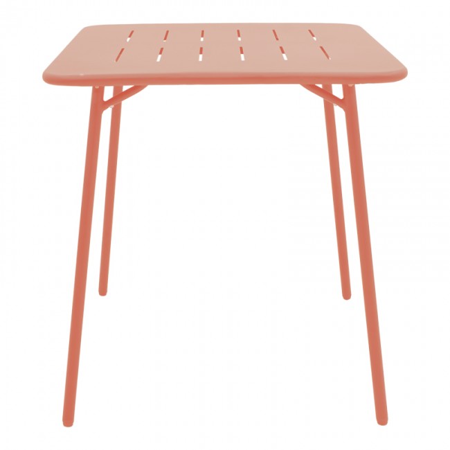 Τραπέζι εξωτερικού χώρου "MORAJA"από μέταλλο σε terracotta χρώμα 70x70x73