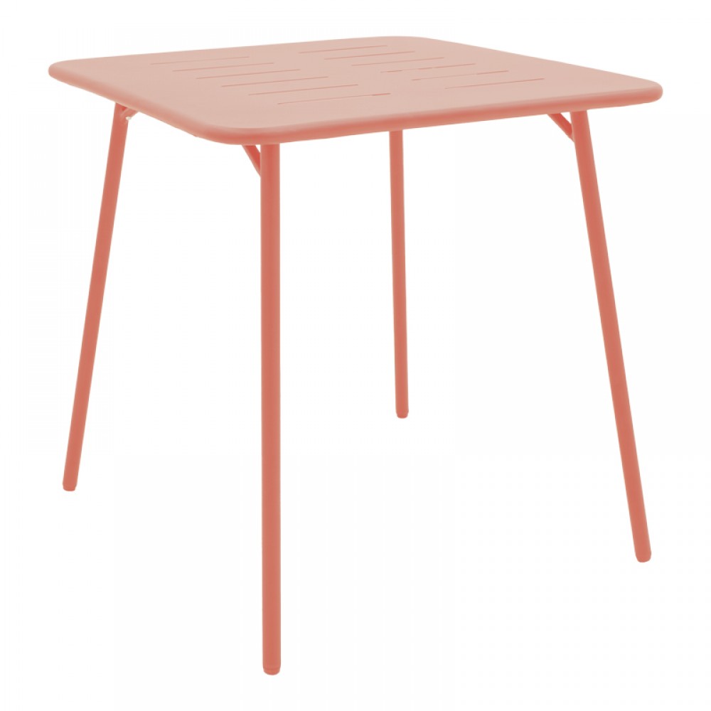 Τραπέζι εξωτερικού χώρου "MORAJA"από μέταλλο σε terracotta χρώμα 70x70x73