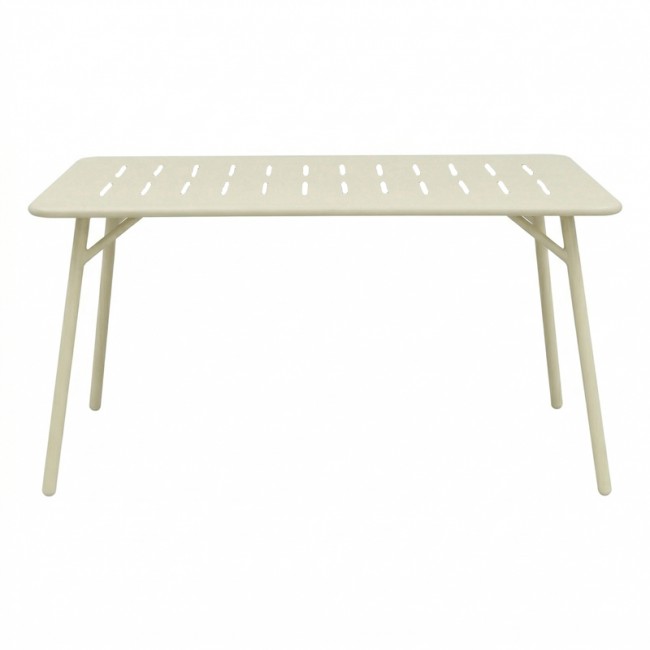 Τραπέζι εξωτερικού χώρου "MORAJA"από μέταλλο σε κρεμ χρώμα 140x80x72