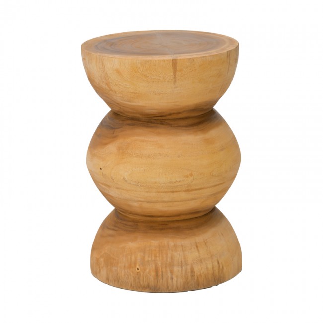 Σκαμπό "PILAR" από ξύλο σε φυσικό χρώμα Φ30x45