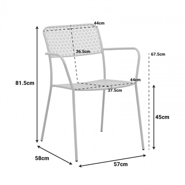 Πολυθρόνα εξωτερικού χώρου "FEDERAL" από μέταλλο σε terracotta χρώμα 57x58x81.5