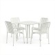 Τραπεζαρία 5τεμ "HEVEN VISTA" από αλουμίνιο σε λευκό χρώμα 80x80x72