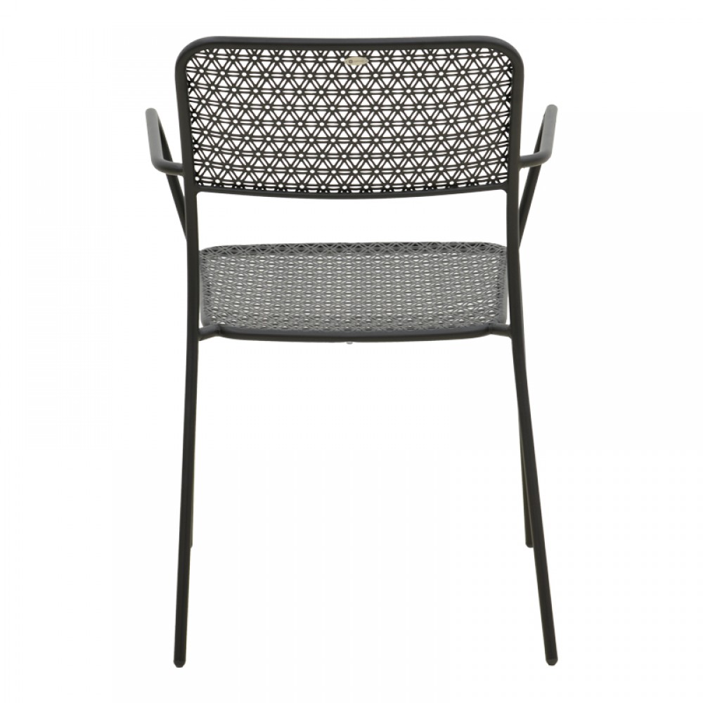 Πολυθρόνα εξωτερικού χώρου "FEDERAL" από μέταλλο σε μαύρο χρώμα 57x58x81.5