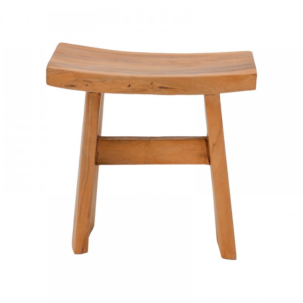 Σκαμπό "BORBE" από ξύλο σε φυσικό χρώμα 45x28x45