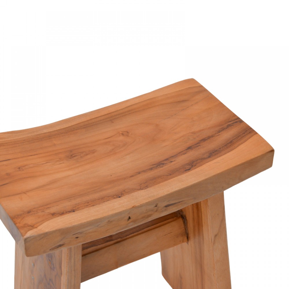 Σκαμπό "BORBE" από ξύλο σε φυσικό χρώμα 45x28x45