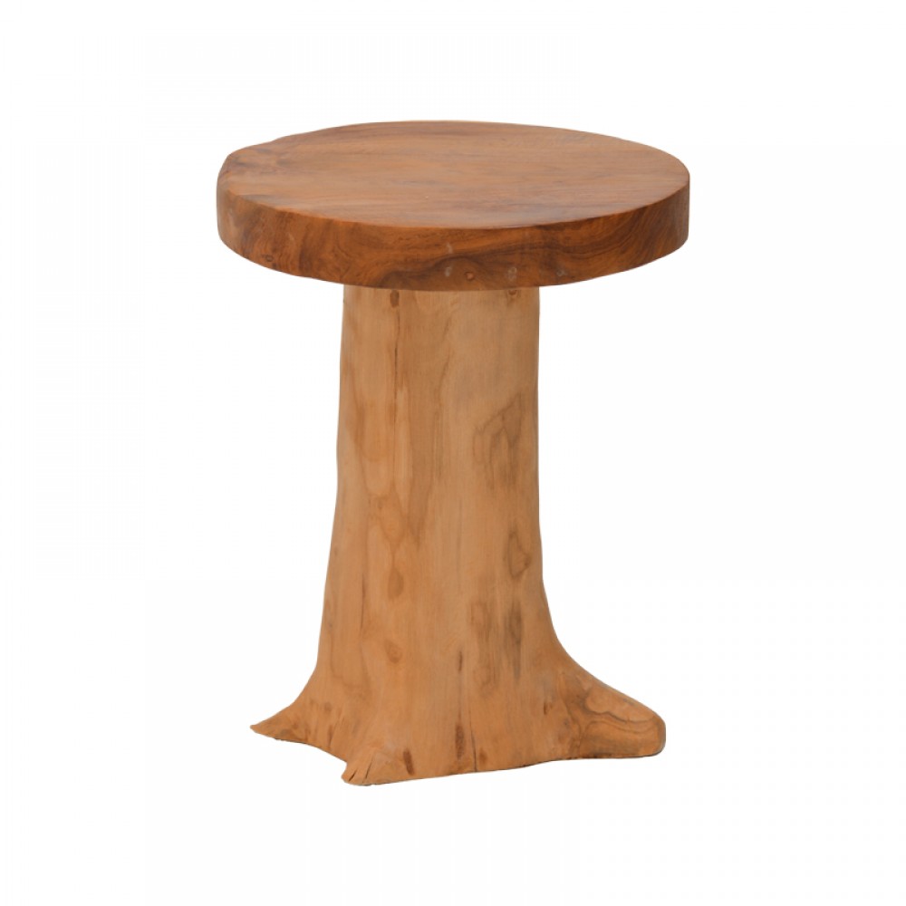 Σκαμπό "FERANTO" από ξύλο σε φυσικό χρώμα Φ35x45