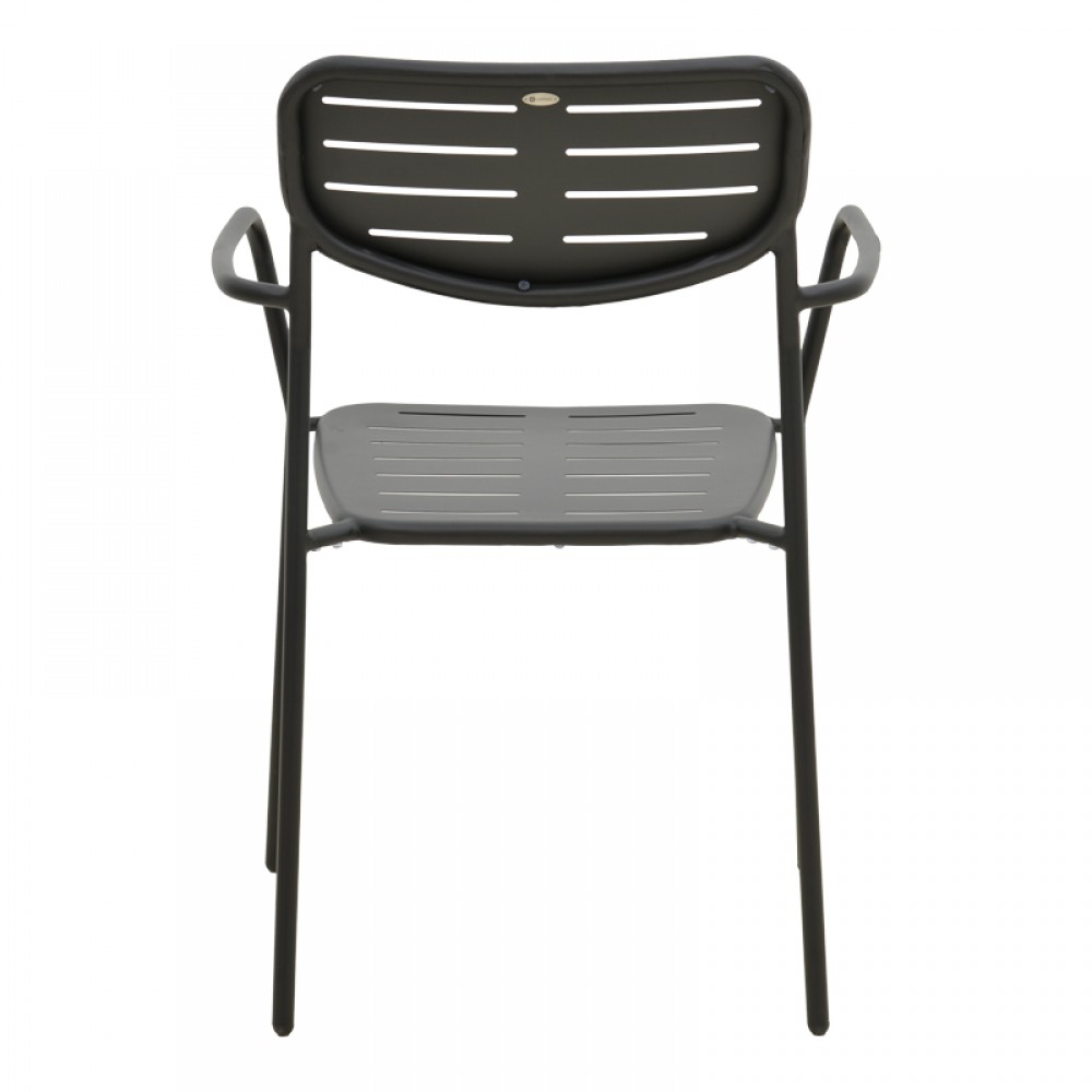 Πολυθρόνα εξωτερικού χώρου "DERABY"από μέταλλο σε μαύρο χρώμα 56x45.5x83
