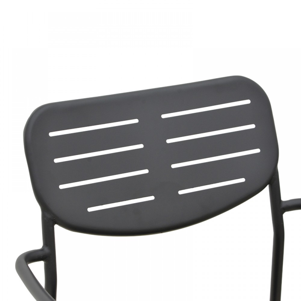 Πολυθρόνα εξωτερικού χώρου "DERABY"από μέταλλο σε μαύρο χρώμα 56x45.5x83