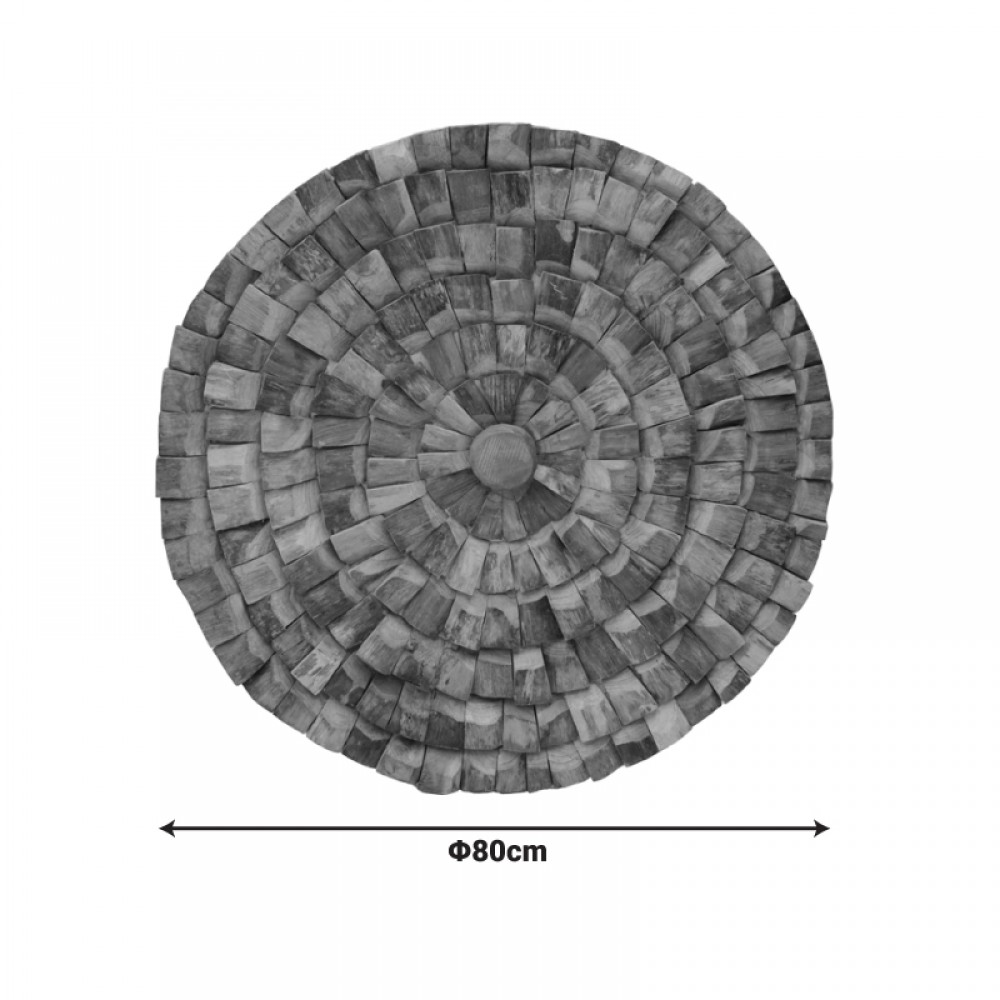 Διακοσμητικό τοίχου "BENEZ" από ξύλο σε φυσικό χρώμα Φ80x5