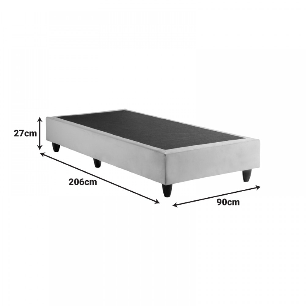 Κρεβάτι μονό "PAKDA" από βελούδο σε ανθρακί χρώμα 90x200