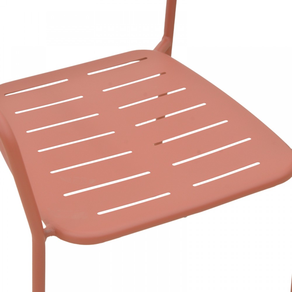 Πολυθρόνα εξωτερικού χώρου "DERABY"από μέταλλο σε terracotta χρώμα 56x45.5x83