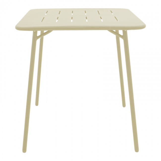 Τραπέζι εξωτερικού χώρου "MORAJA"από μέταλλο σε κρεμ χρώμα 70x70x73