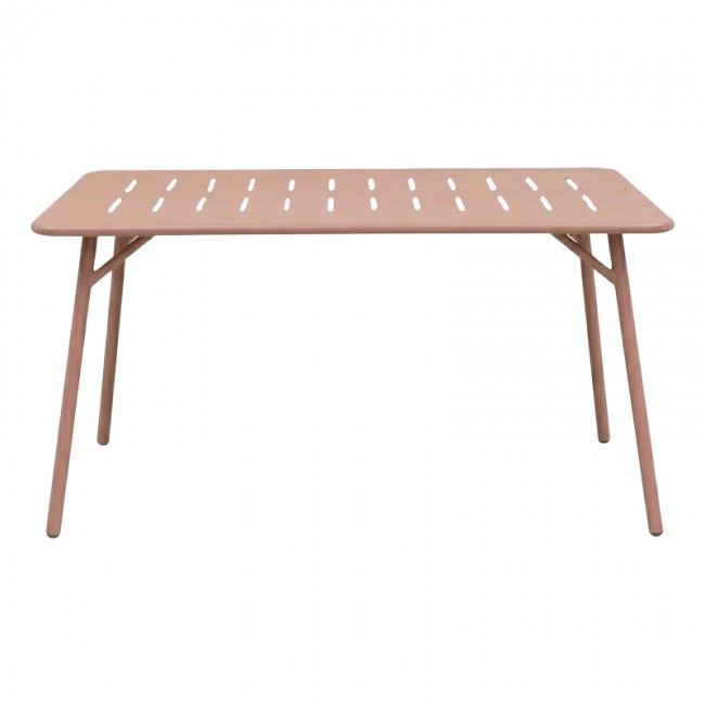 Τραπέζι εξωτερικού χώρου "MORAJA"από μέταλλο σε terracotta χρώμα 140x80x72