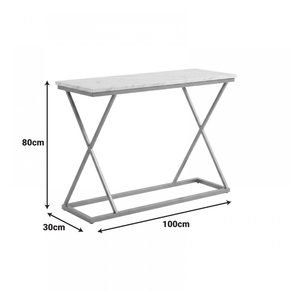 Κονσόλα "GLIMMER" από μέταλλο σε μαύρο/καρυδί χρώμα 100x30x80