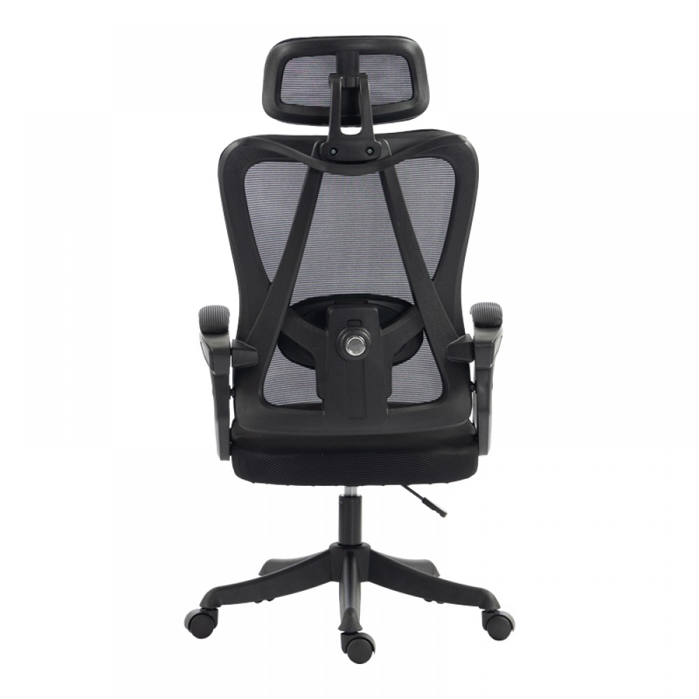 Καρέκλα γραφείου "EXETER" από mesh ύφασμα σε μαύρο χρώμα 50x58x119-129