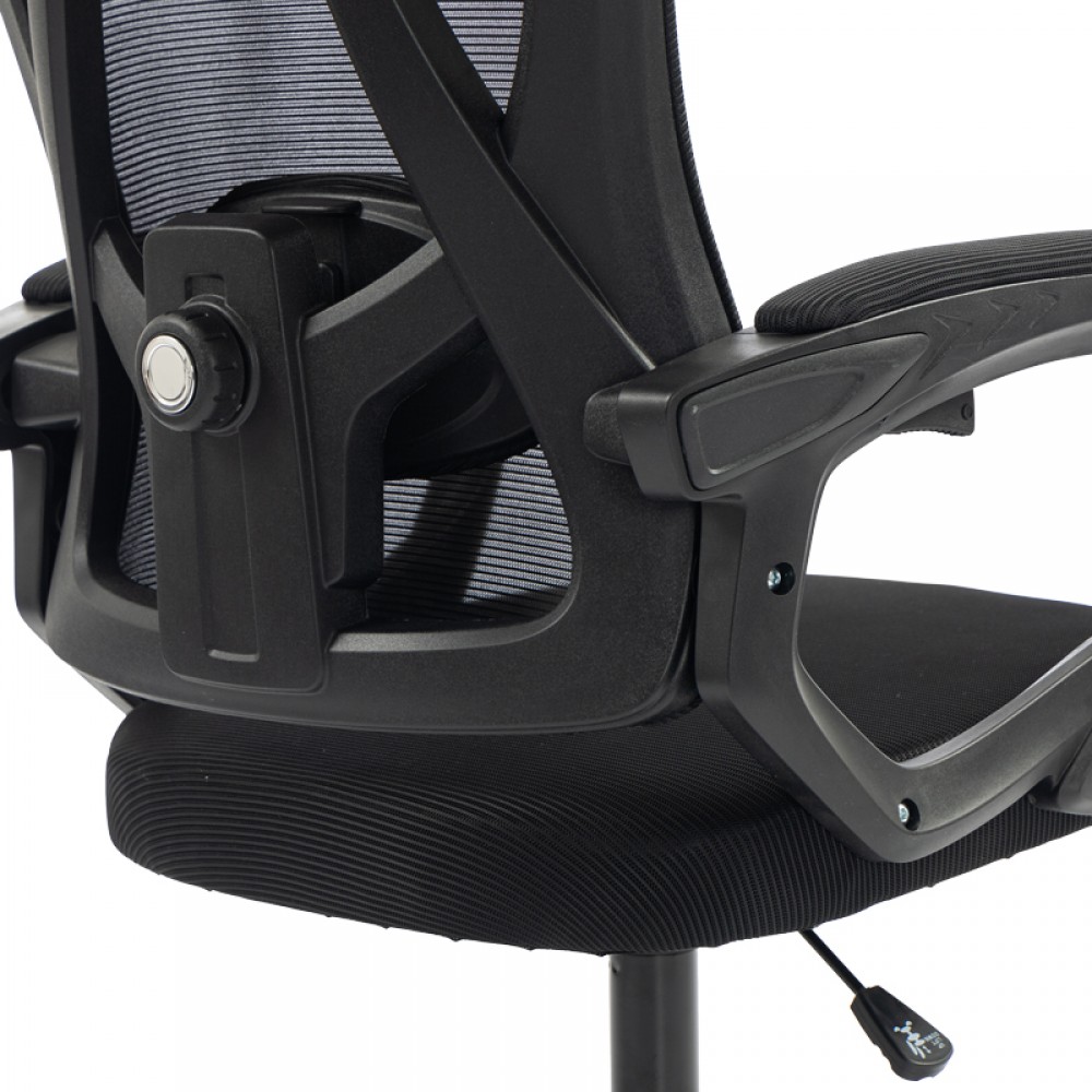 Καρέκλα γραφείου "EXETER" από mesh ύφασμα σε μαύρο χρώμα 50x58x119-129