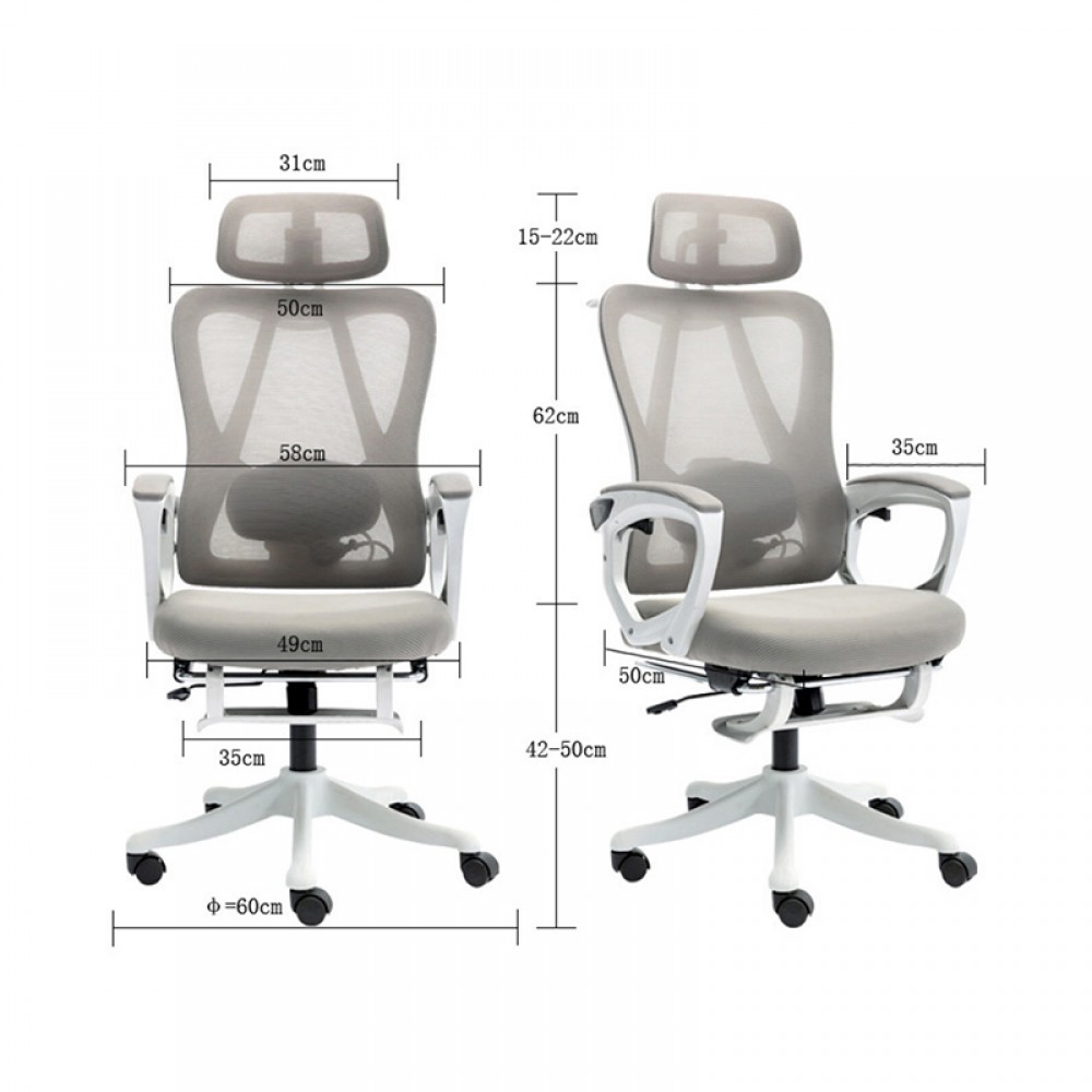 Καρέκλα γραφείου "EXETER" από mesh ύφασμα σε μαύρο χρώμα 50x58x119-129