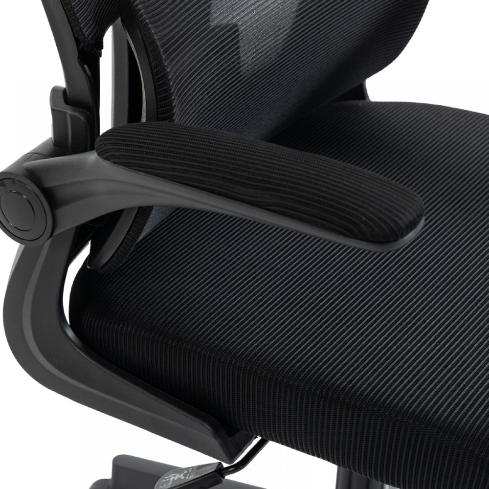 Καρέκλα γραφείου "MAINZ" από mesh ύφασμα σε μαύρο χρώμα 50x60x112-122