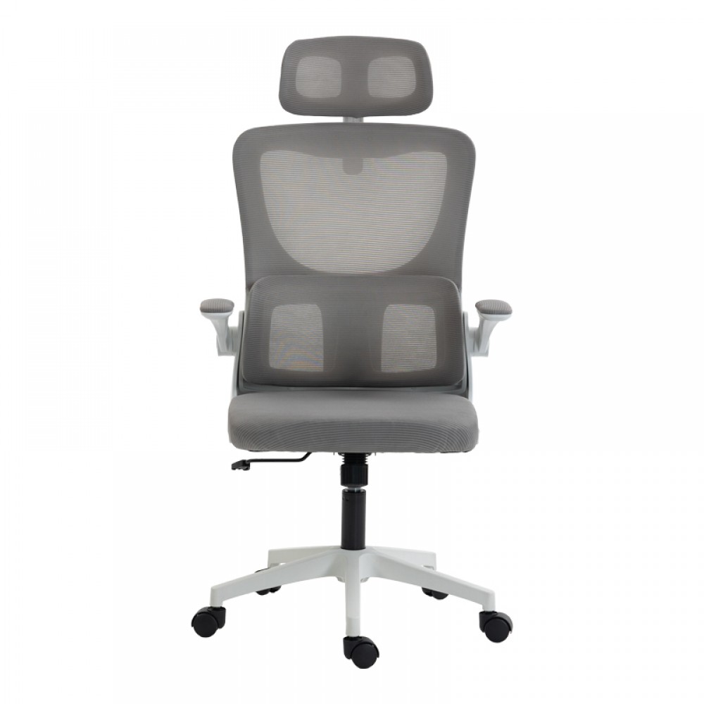 Καρέκλα γραφείου "MAINZ" από mesh ύφασμα σε λευκό χρώμα 50x60x112-122