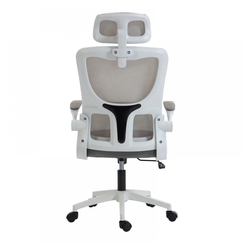 Καρέκλα γραφείου "MAINZ" από mesh ύφασμα σε λευκό χρώμα 50x60x112-122