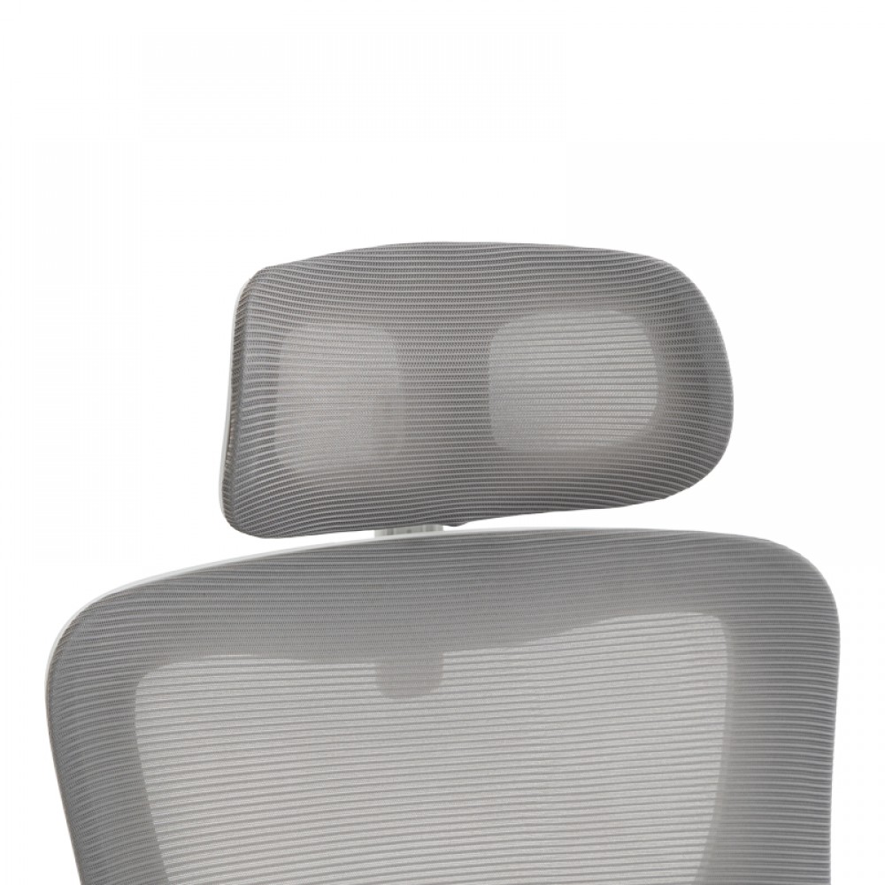 Καρέκλα γραφείου "MAINZ" από mesh ύφασμα σε λευκό χρώμα 50x60x112-122