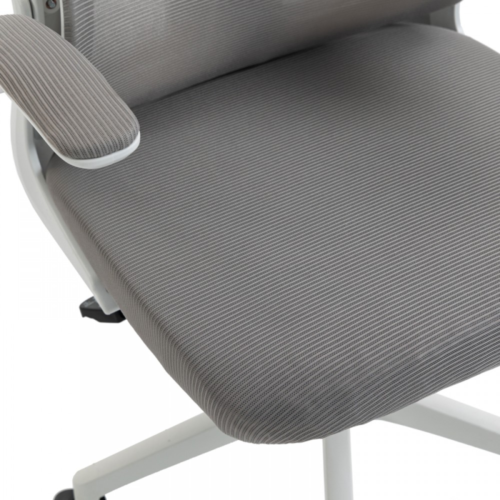 Καρέκλα γραφείου "MAINZ" από mesh ύφασμα σε λευκό χρώμα 50x60x112-122