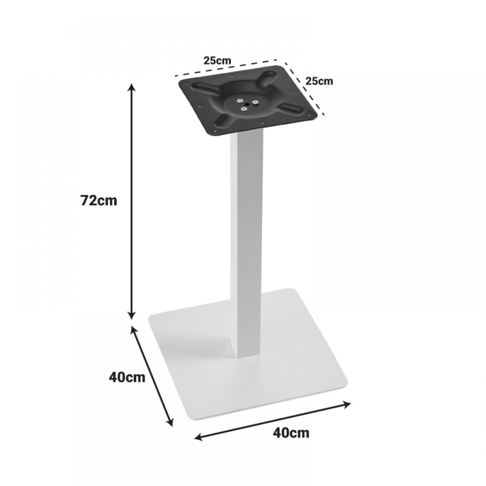 Βάση τραπεζιού "BATAN I" από μέταλλο σε λευκό χρώμα 40x40x72