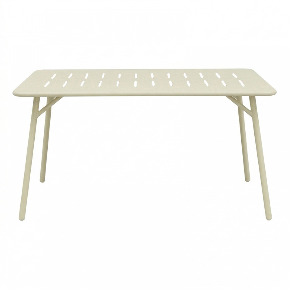 Τραπεζαρία 5τμχ "MORAJA-DERABY" από μέταλλο σε χρώμα κρεμ 140x80x72