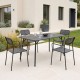 Τραπεζαρία 5τμχ "MORAJA-DERABY" από μέταλλο σε χρώμα μαύρο 140x80x72